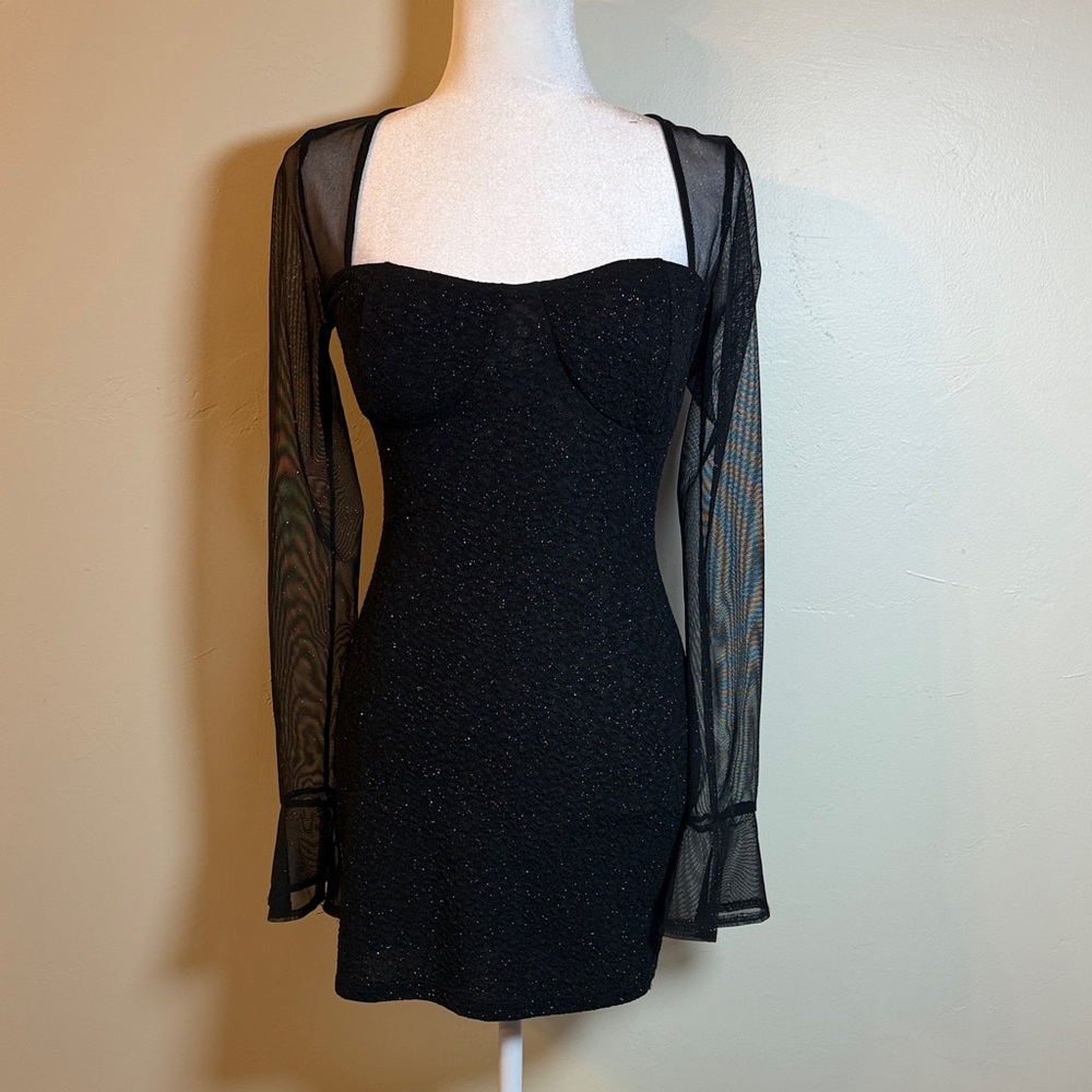 Windsor Women's Medium Black Long Sleeve Sparkly Dress